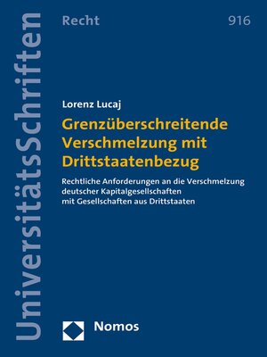 cover image of Grenzüberschreitende Verschmelzung mit Drittstaatenbezug